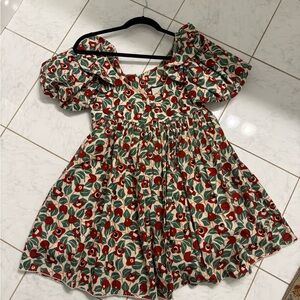 Agua by Agua Bendita Floral Mini Dress - Red and Green